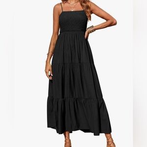 PRETTYGARDEN Summer Maxi Dress Boho Sleeveless Spaghetti Strap-Size Medium